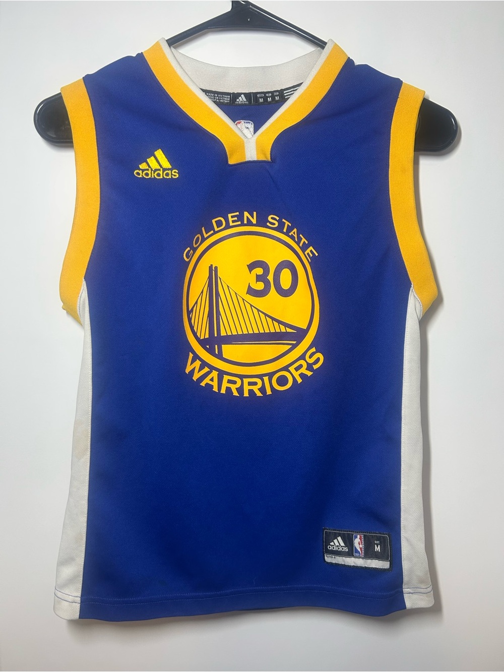 adidas Golden State Warriors Kids Blue & Yellow Jersey Top